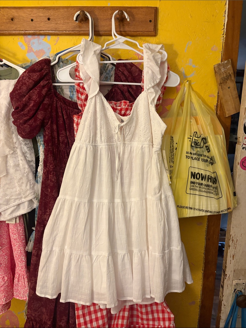 Girls' White Ruffle Strap Summer Dress